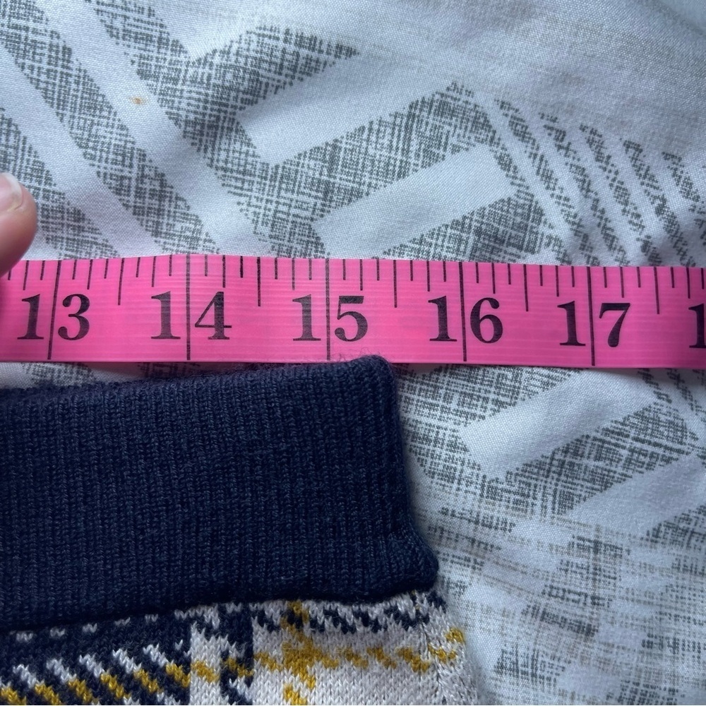 Ann Taylor Women’s Plaid Knit fall holiday Pencil Skirt Navy Yellow in Size M - Picture 7 of 8